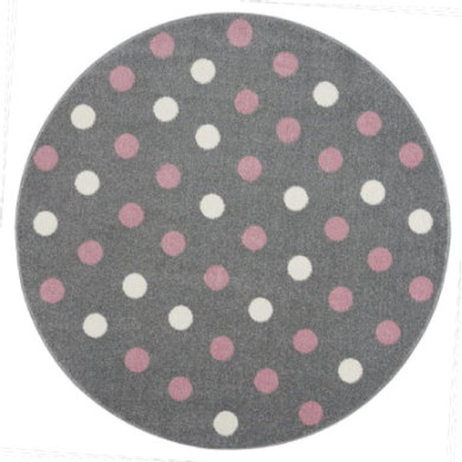 LIVONE Happy Rugs Dětský koberec BUBBLE S Round Grey Pink 133 cm