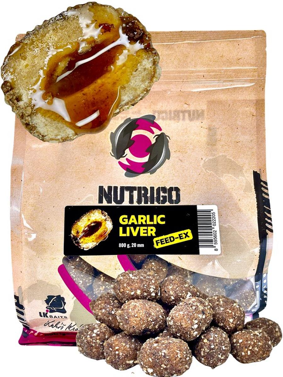 LK Baits Nutrigo FeedEx Garlic Liver 800 g 20 mm Hmotnost: 800g, Průměr: 20mm