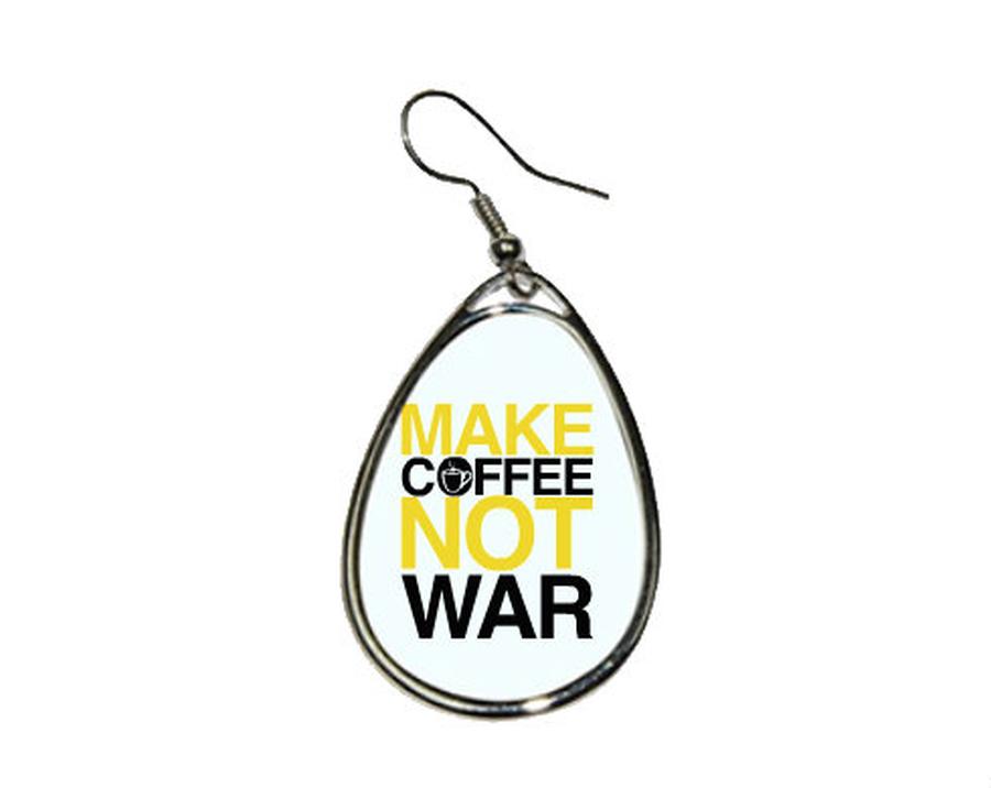 MAKE COFFEE Náušnice visací kapka