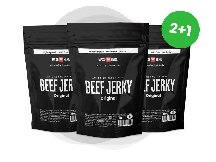 Maso Here - Beef Jerky Original 2+1