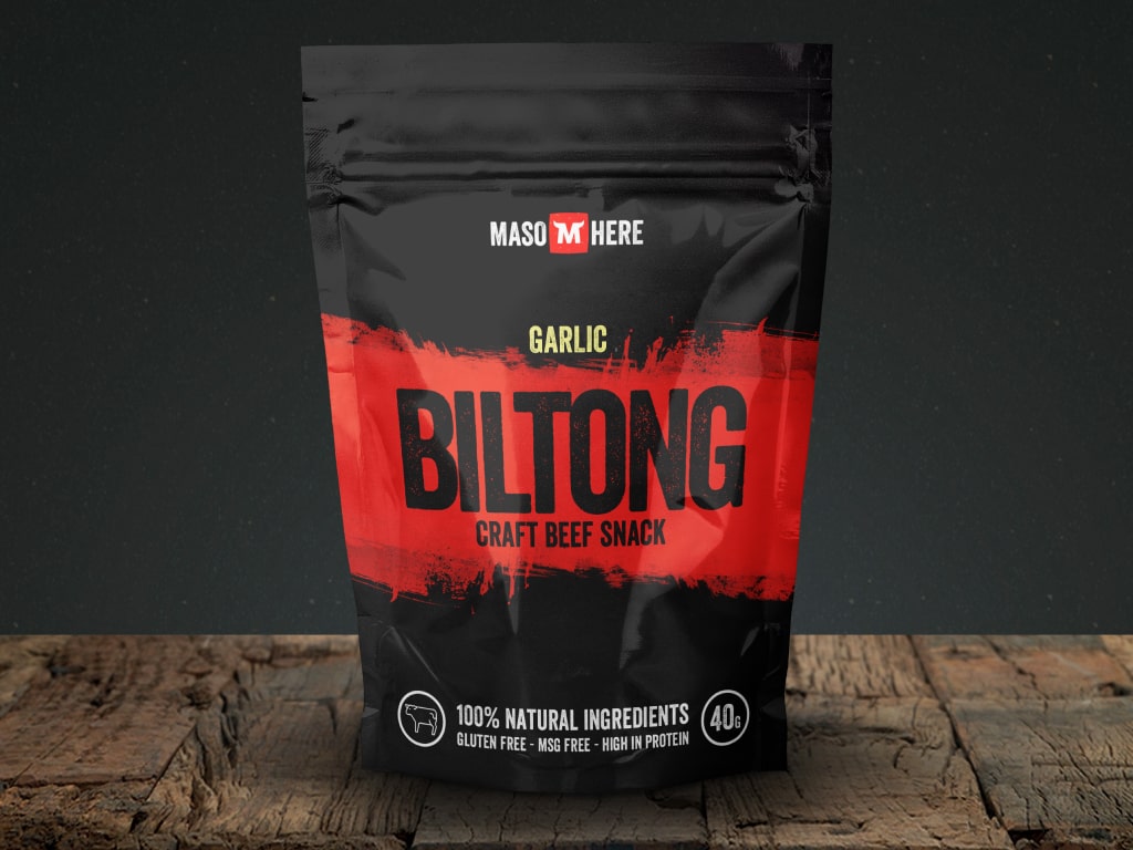 Maso Here - Hovězí Biltong Česnek 2+1