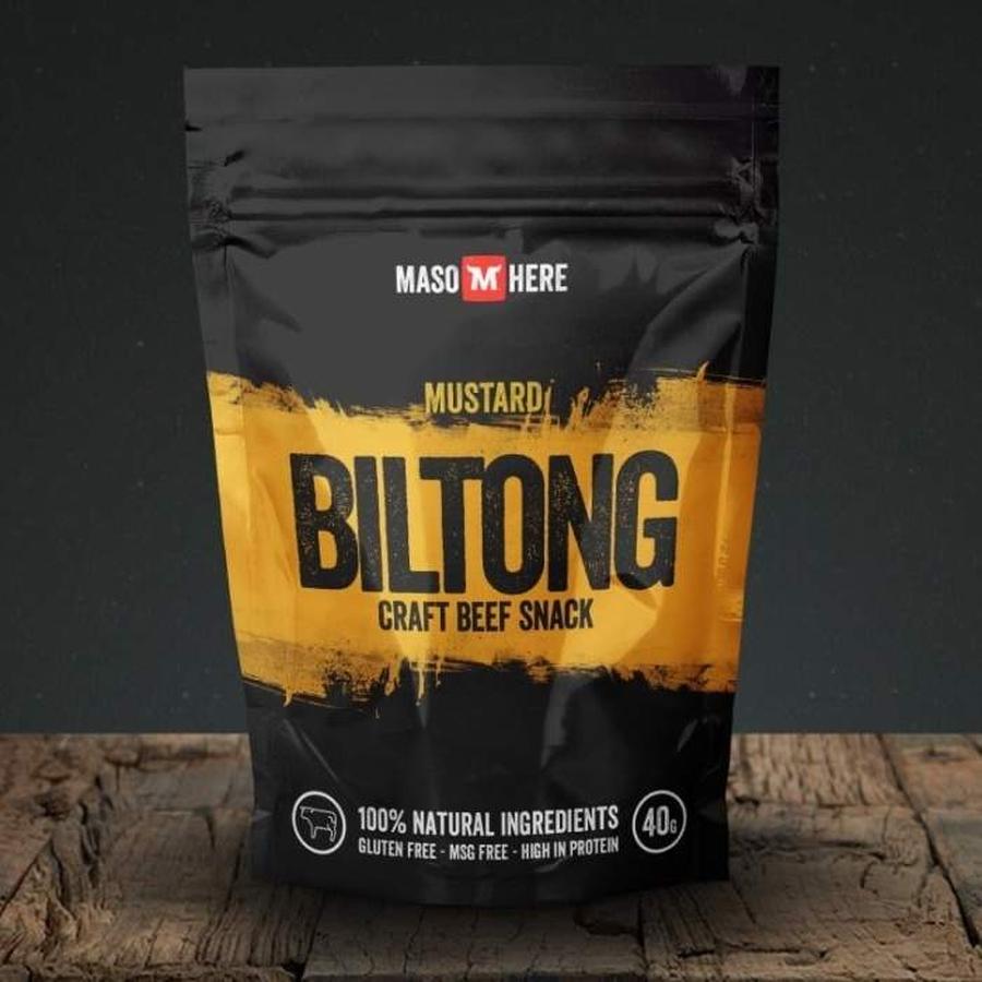 Maso sušené BILTONG hovězí Hořčice 40g