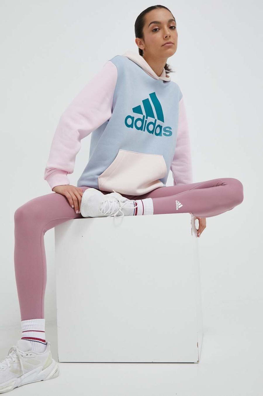 Mikina adidas dámská, s kapucí, vzorovaná