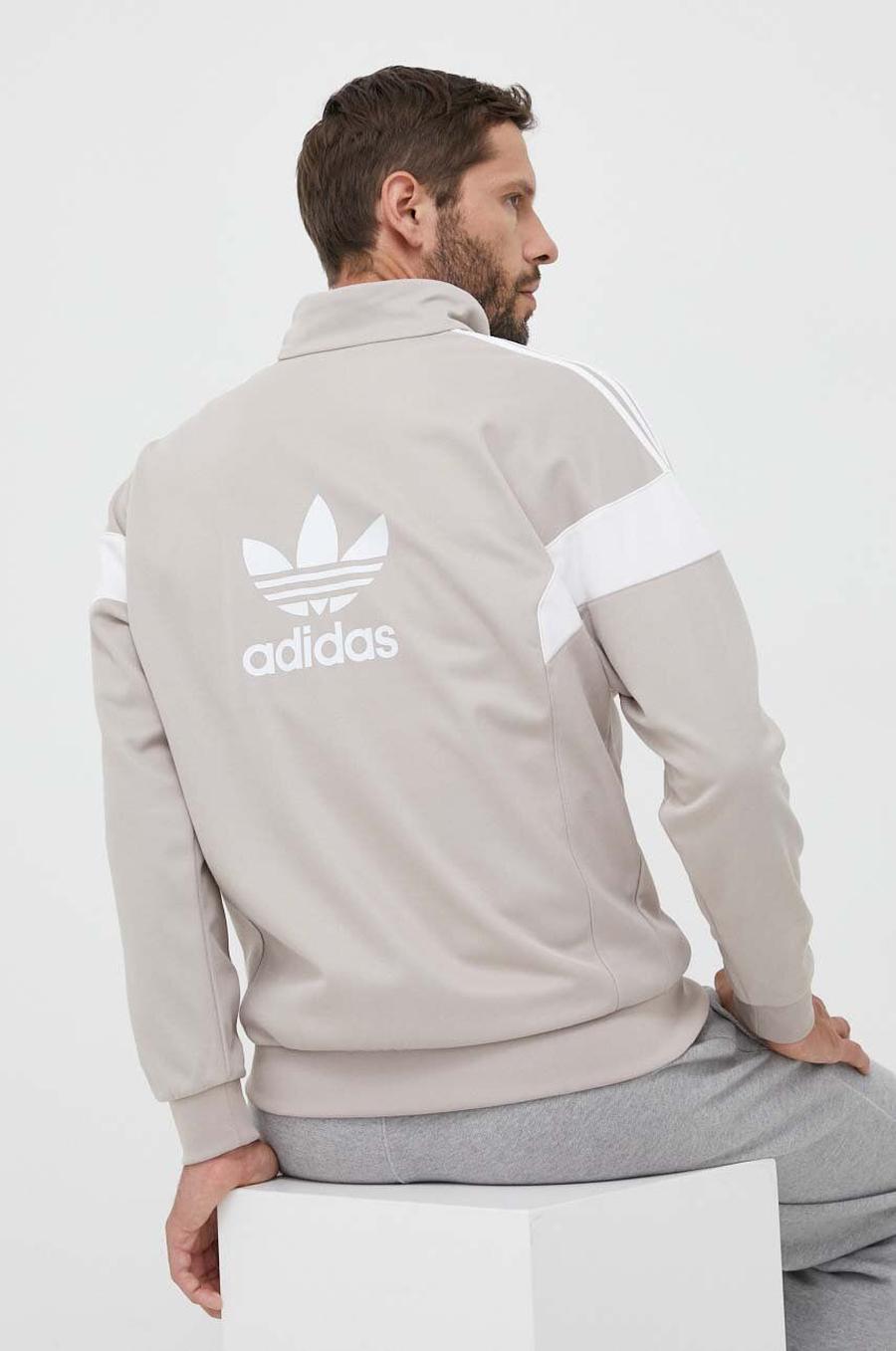 Mikina adidas Originals pánská, béžová barva, vzorovaná