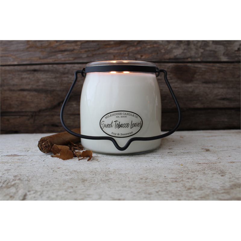 Milkhouse Candle Co. Creamery Sweet Tobacco Leaves vonná svíčka Butter Jar 454 g