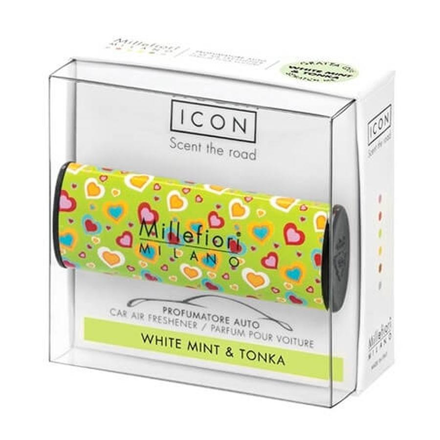 Millefiori Milano Vůně do auta Icon Cuori & Fiori Bílá máta & Tonkové boby 47 g