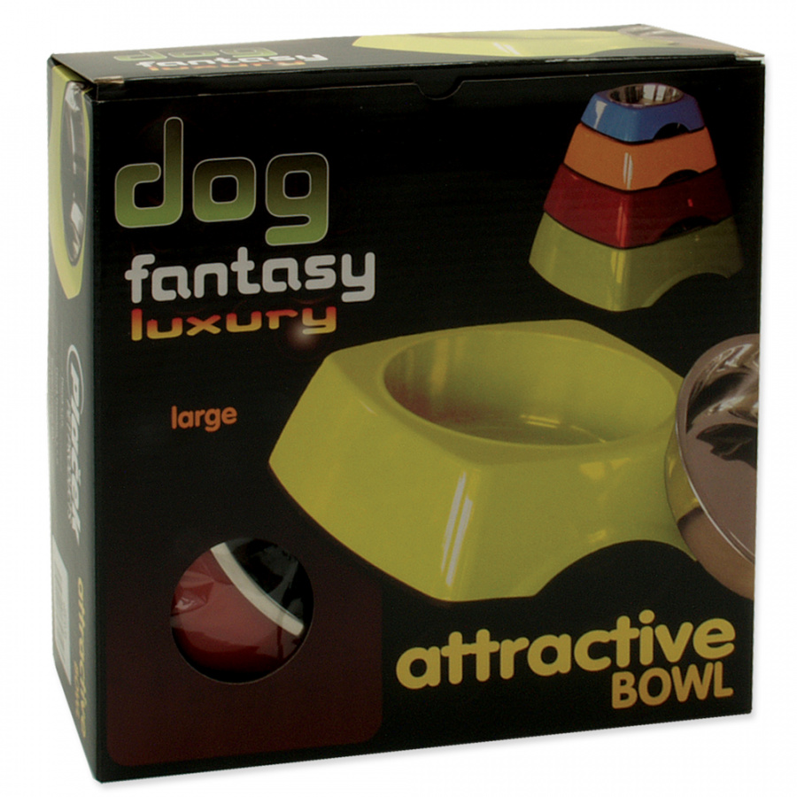 Miska DOG FANTASY nerezová čtvercová červená L 0,7l