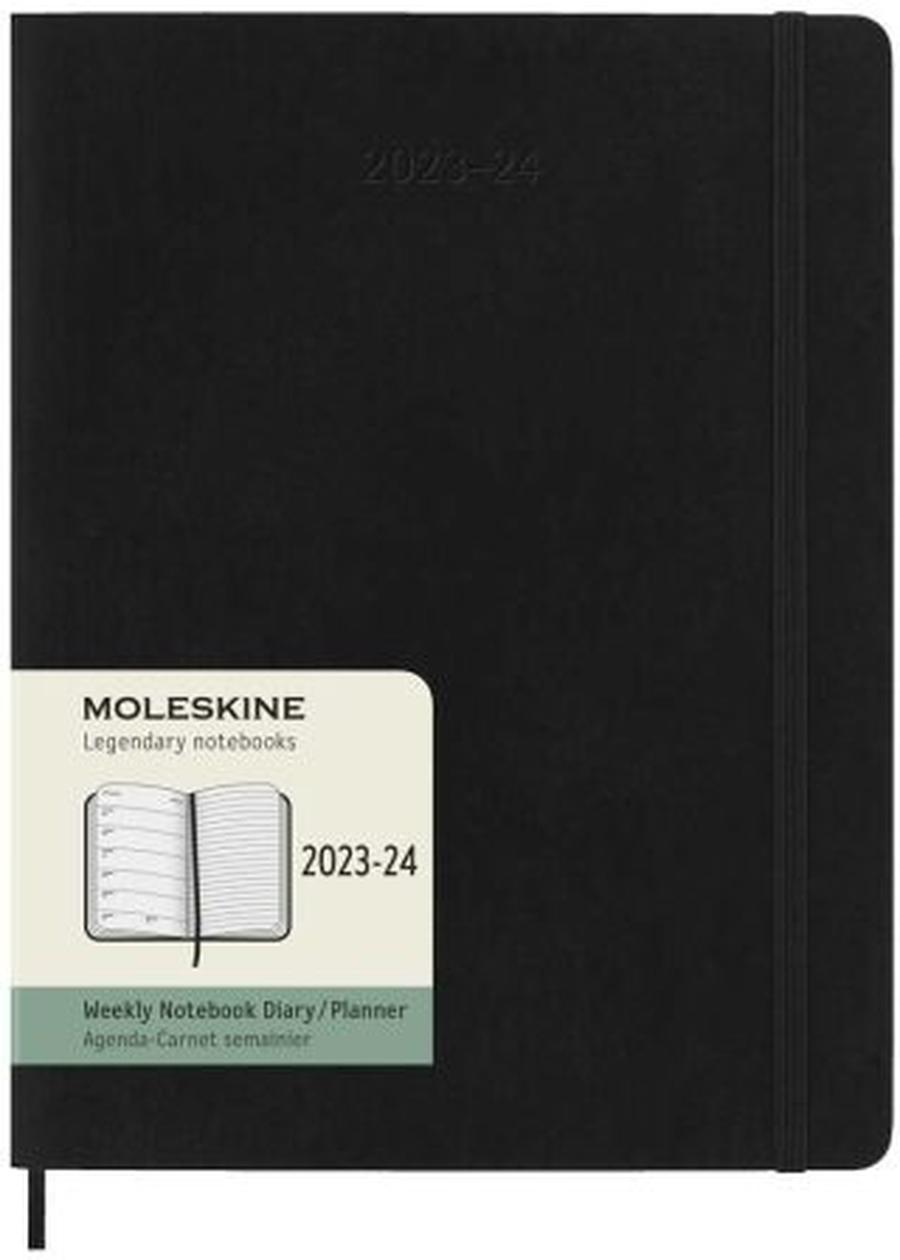 Moleskine Zápisník plánovací 18 měsíční 2023-24 měkký černý XL