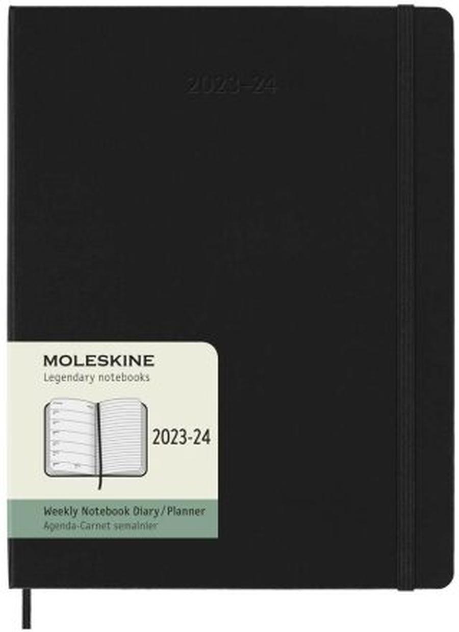 Moleskine Zápisník plánovací 18 měsíční 2023-24 tvrdý černý XL