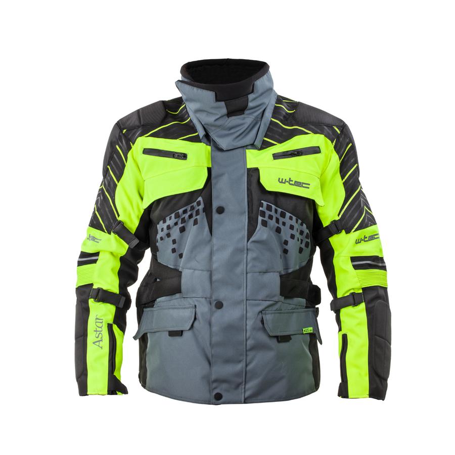 Moto bunda W-TEC Astair  černo-šedo-zelená  3XL