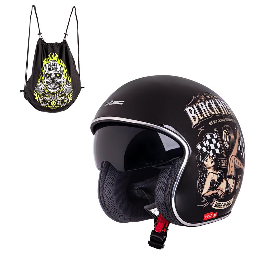 Moto přilba W-TEC Black Heart V537  Melisa, černá lesk  L