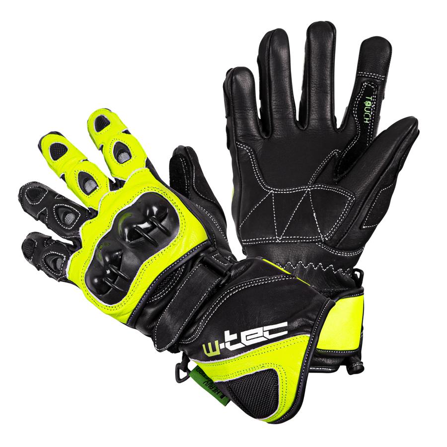 Motocyklové rukavice W-TEC Supreme EVO  černo-zelená  S