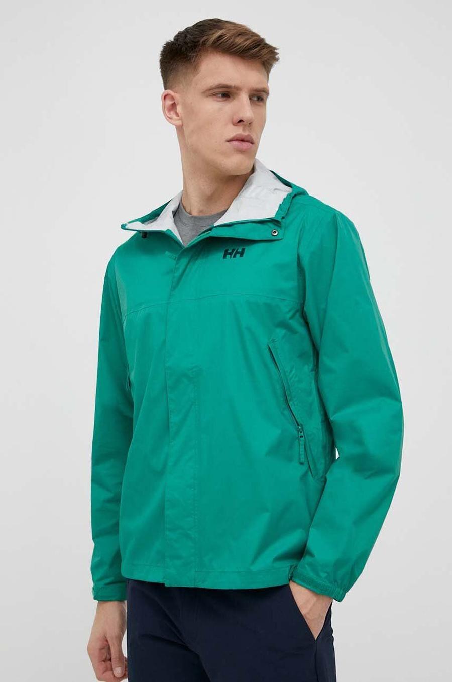Nepromokavá bunda Helly Hansen Loke pánská, zelená barva, 62252-402