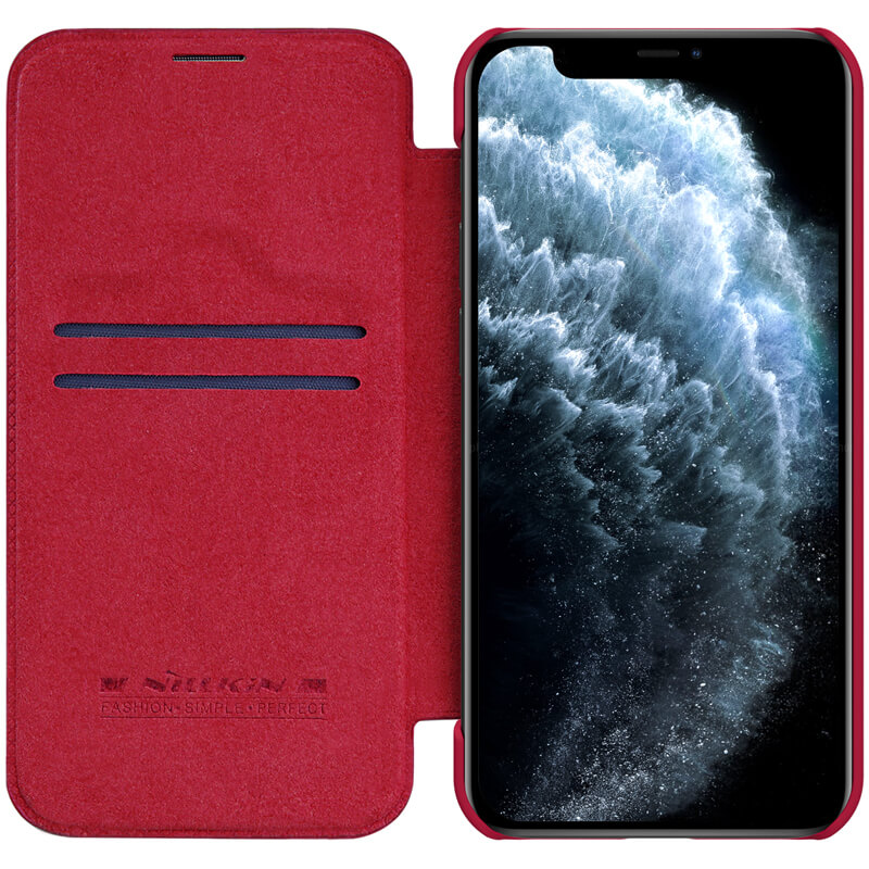 Nillkin Qin flipové pouzdro Apple iPhone 12/ 12 Pro red