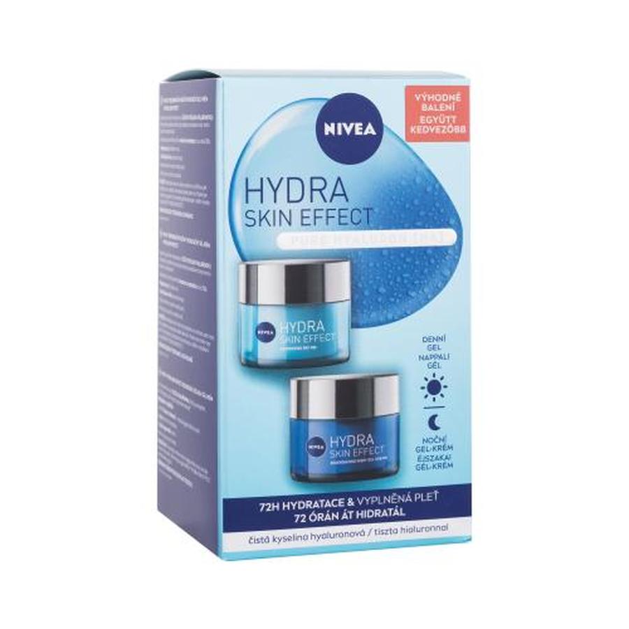 Nivea Hydra Skin Effect Duo Pack dárková kazeta denní pleťový gel Hydra Skin Effect 50 ml + noční pleťový gel Hydra Skin Effect 50 ml proti vráskám