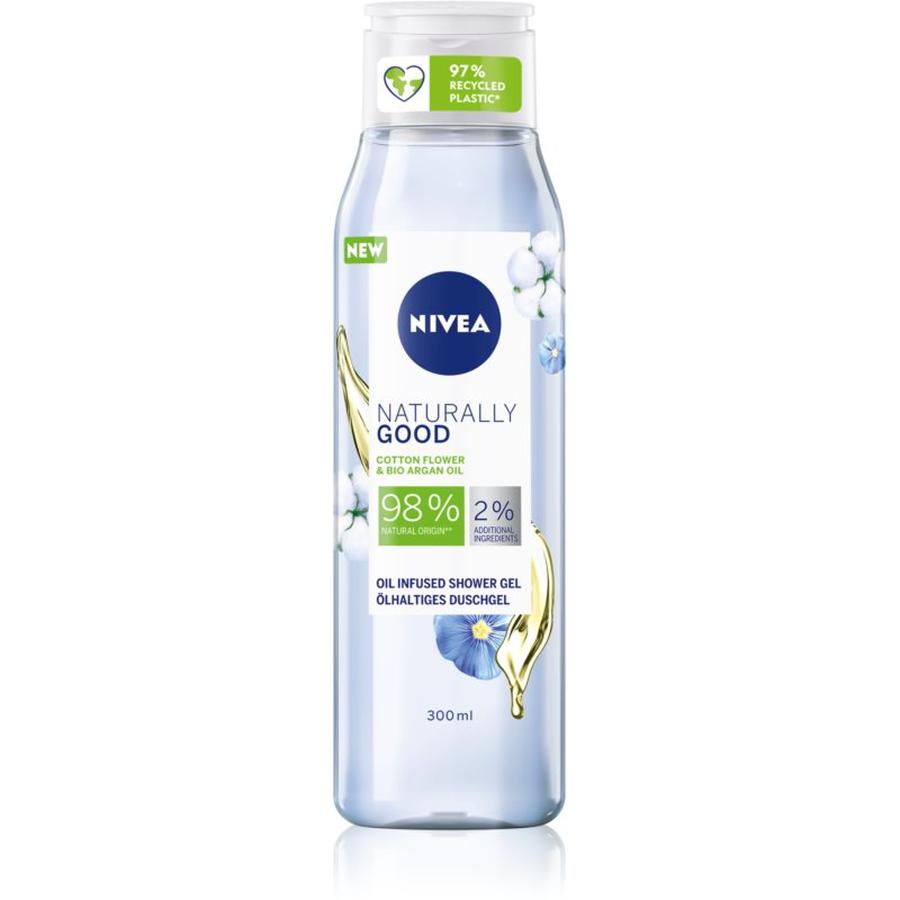 Nivea Naturally Good Cotton Flower sprchový gel 300 ml