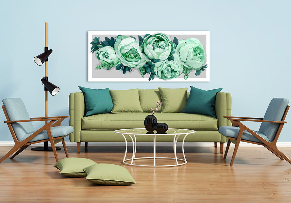 Obraz na plátně PEONY FLOWER B 100x40 cm Ludesign