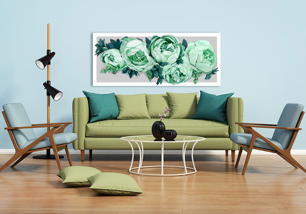 Obraz na plátně PEONY FLOWER B různé rozměry Ludesign ludesign obrazy: 100x40 cm