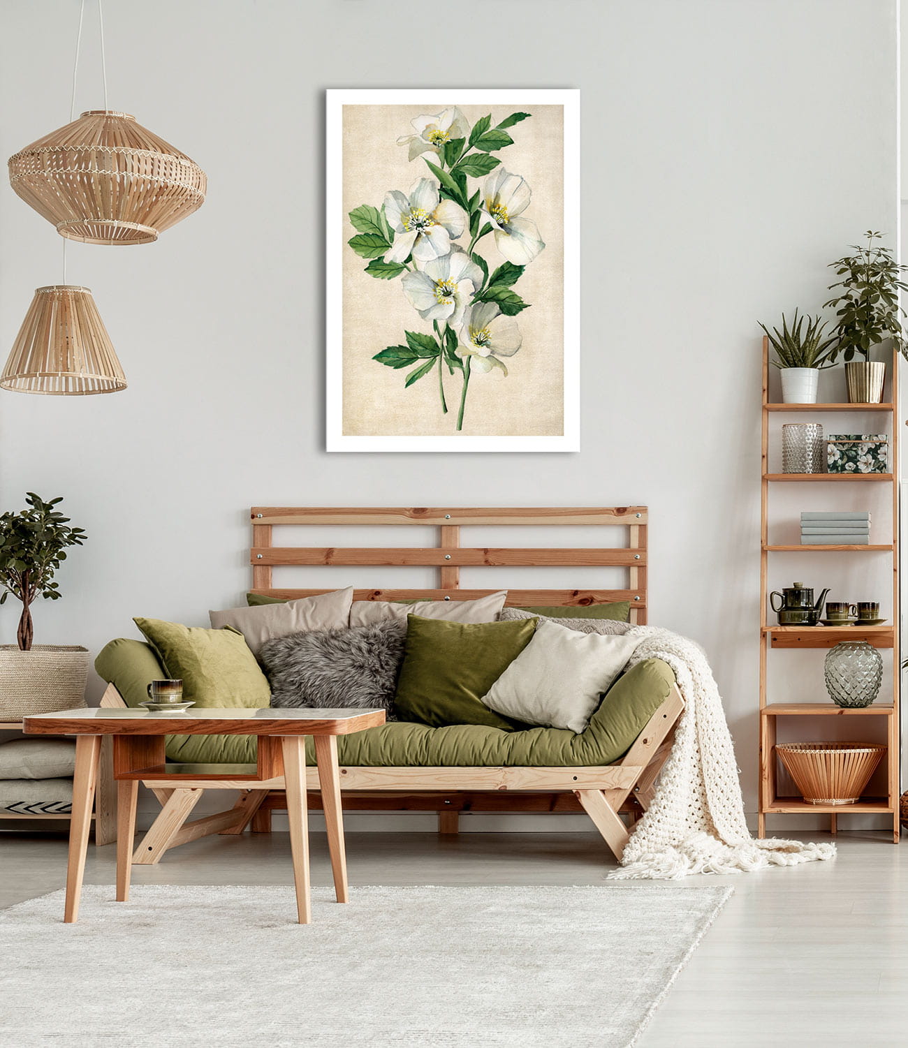 Obraz na plátně WHITE FLOWERS III. 50x70 cm Ludesign