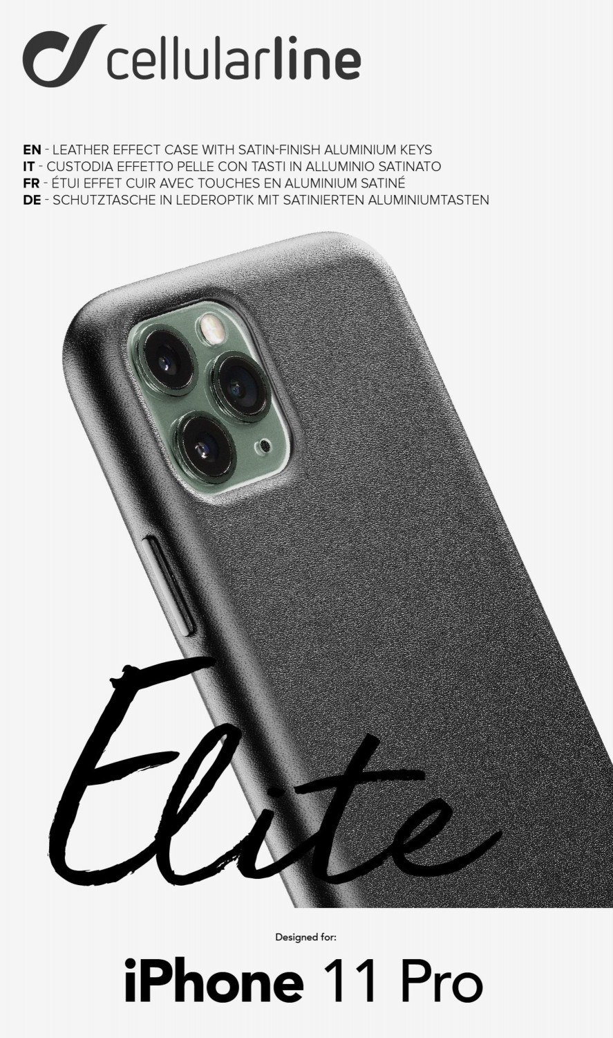 Ochranný kryt Cellularline Elite pro Apple iPhone 11 Pro, černá