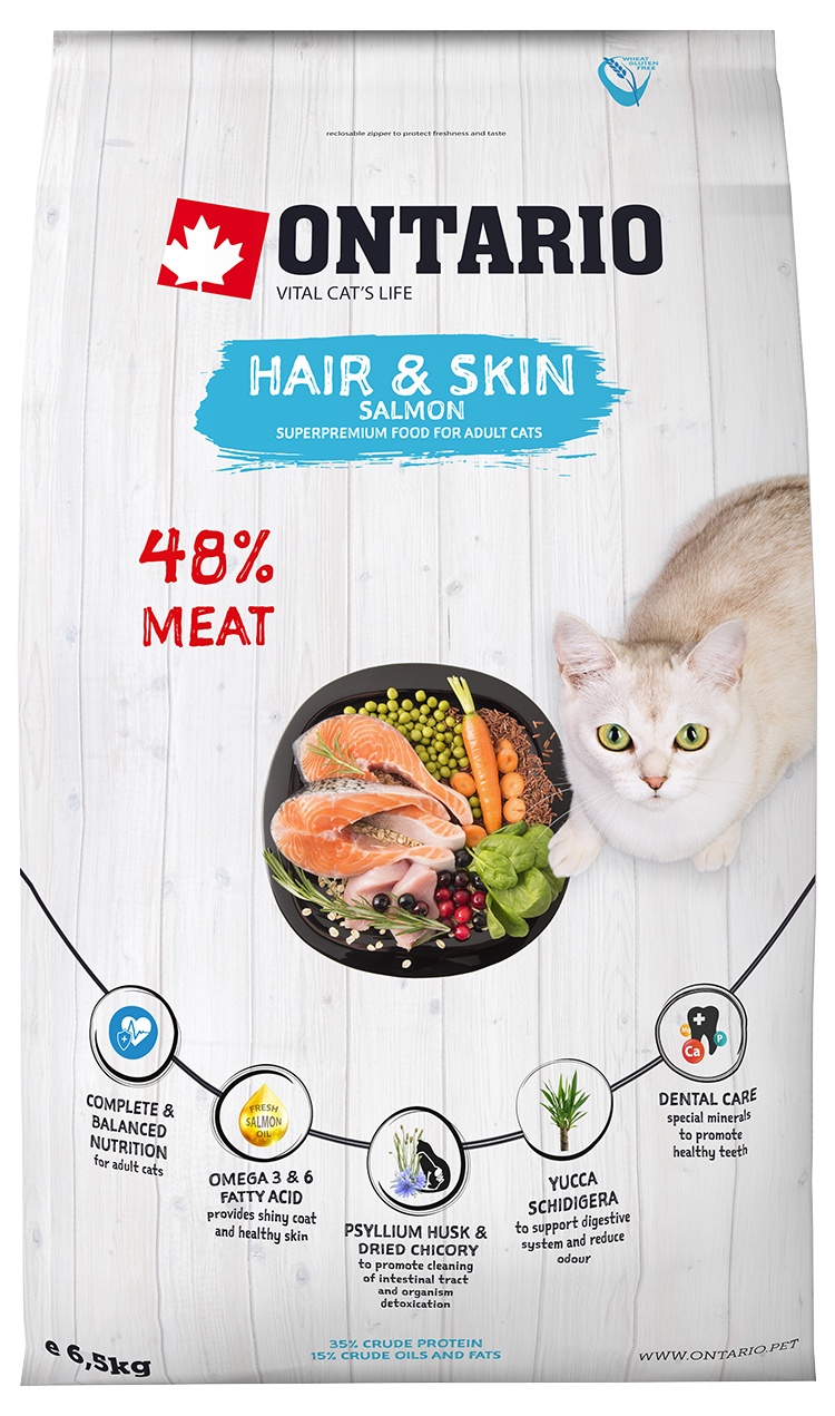 Ontario Cat Hair & Skin 6,5 kg