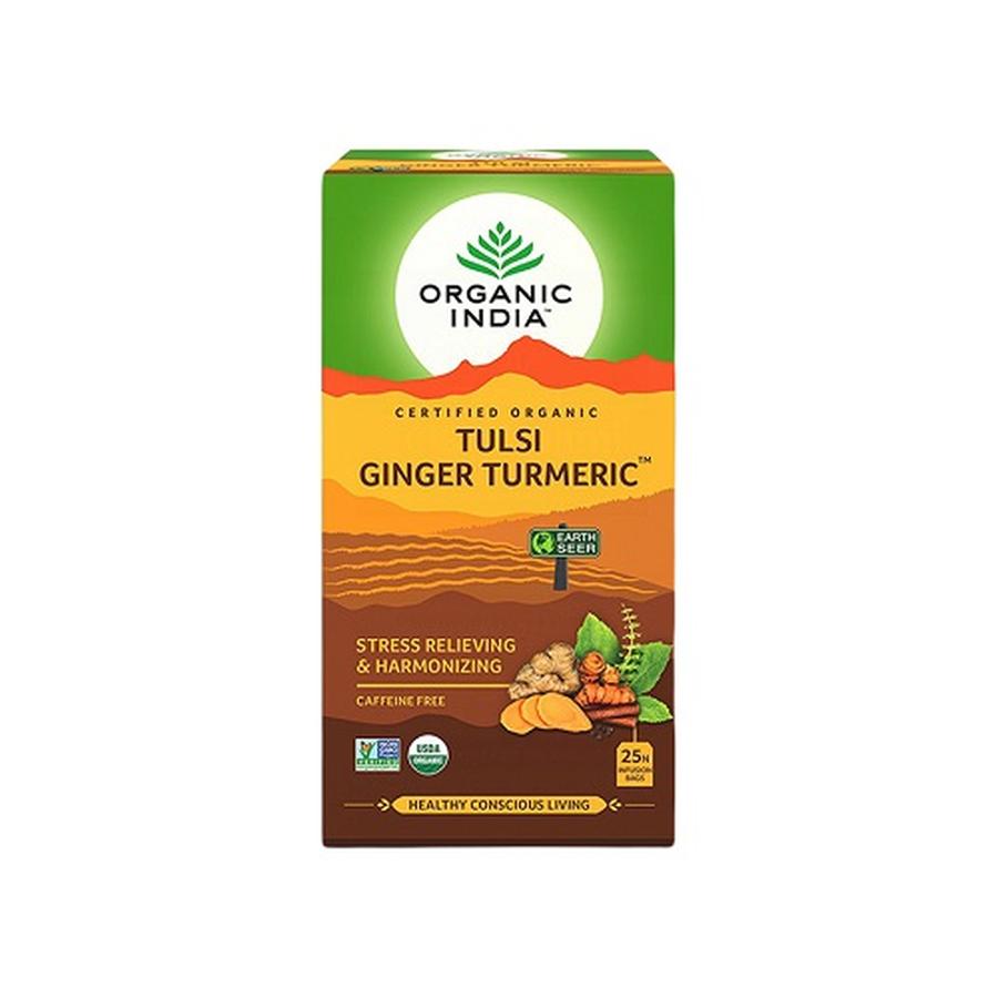 Organic India Tulsi kurkuma - zázvor 25 sáčků BIO