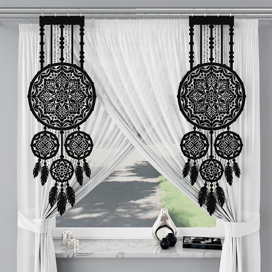 Panelová dekorační záclona LEA černá, šířka 45 cm výška 130 cm  MyBestHome