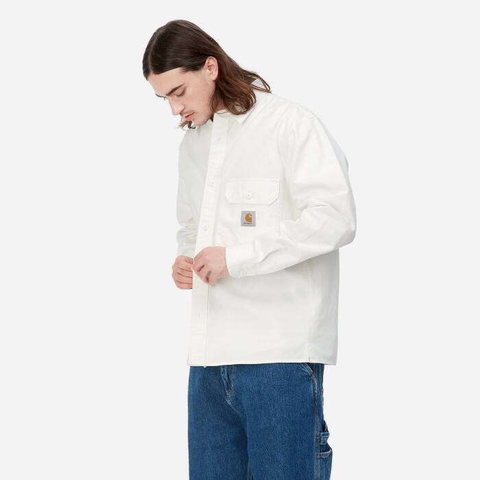 Pánská košile Carhartt WIP Reno košile Jac I031447 OFF WHITE