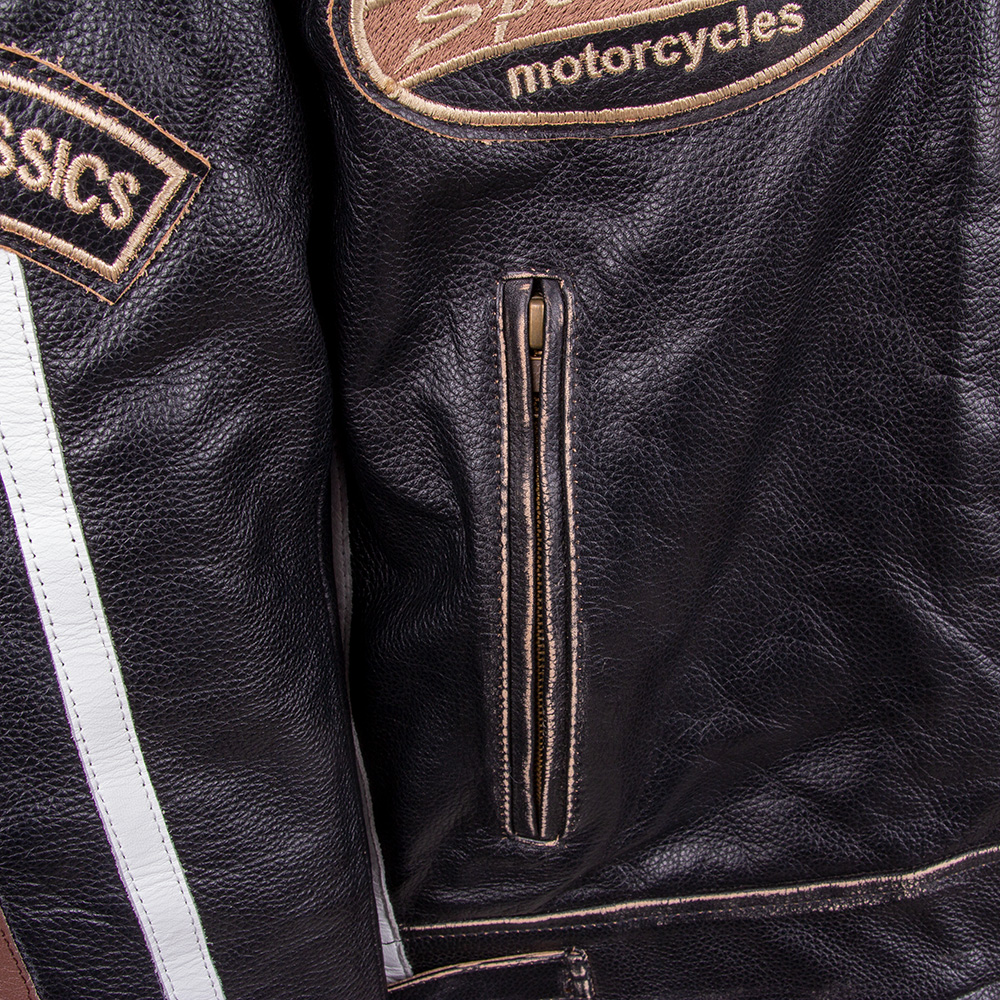 Pánská kožená moto bunda W-TEC Brushed Cracker  vintage černá  XL
