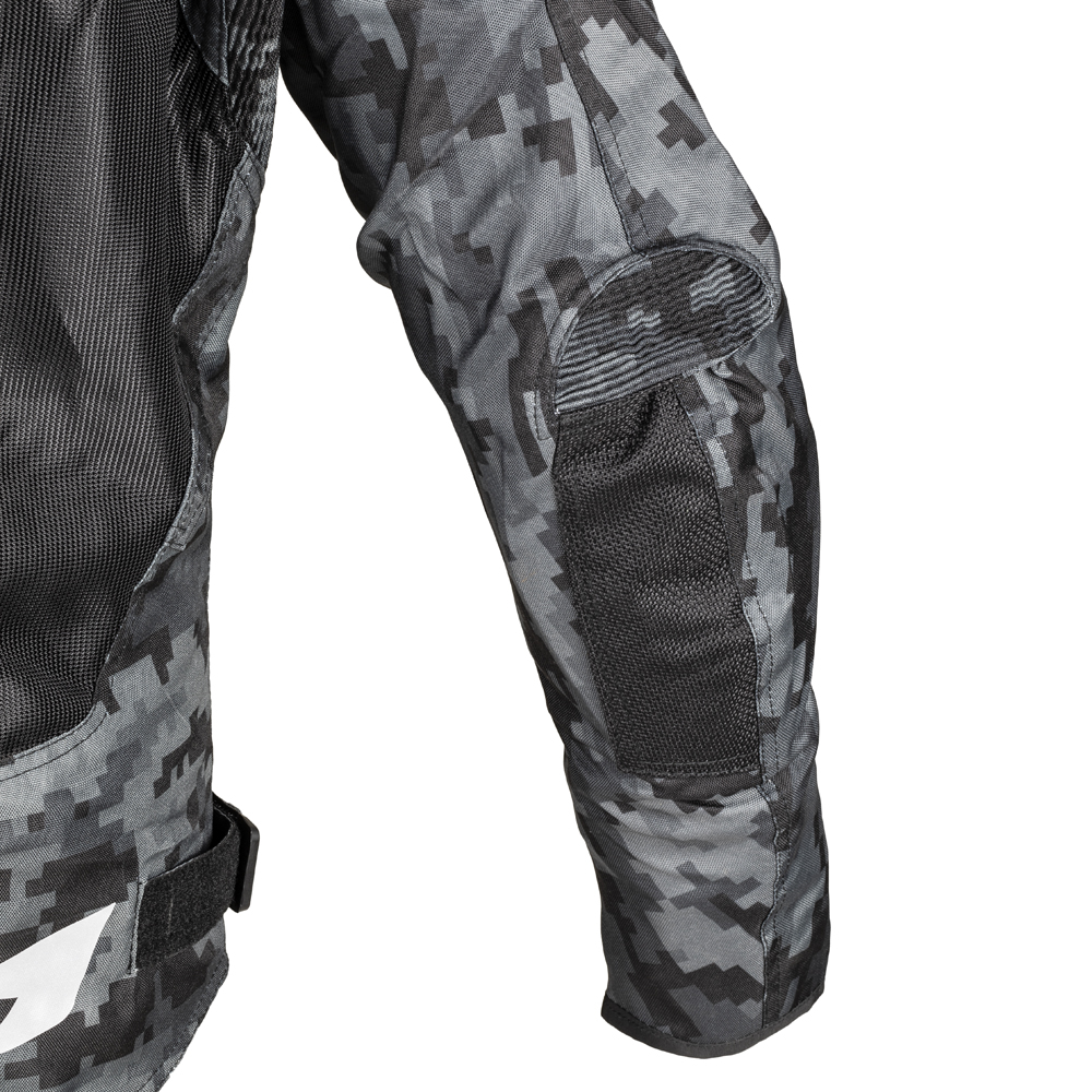 Pánská letní moto bunda W-TEC Jared  Black-Grey Digi-Camo  4XL