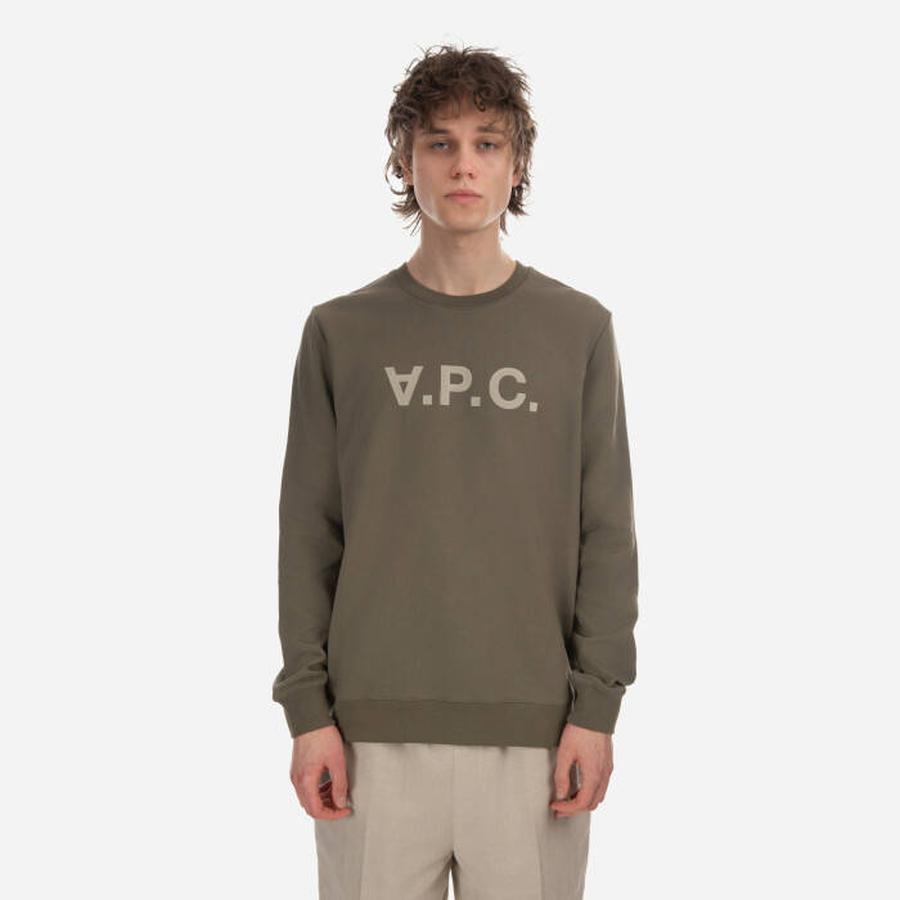 Pánská mikina A. P. C. Sweat VPC Bicolore H COFAX-H27803 Khaki / Šedá