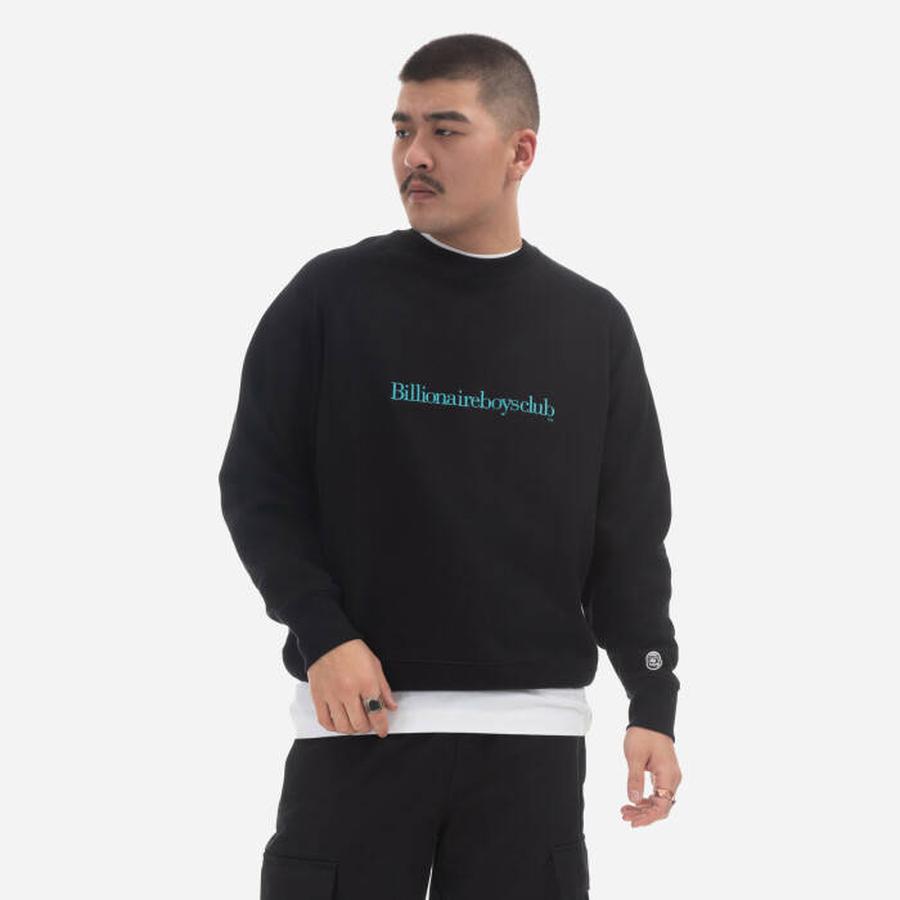 Pánská mikina Billionaire Boys Club Serif Logo Crewneck B23102 BLACK