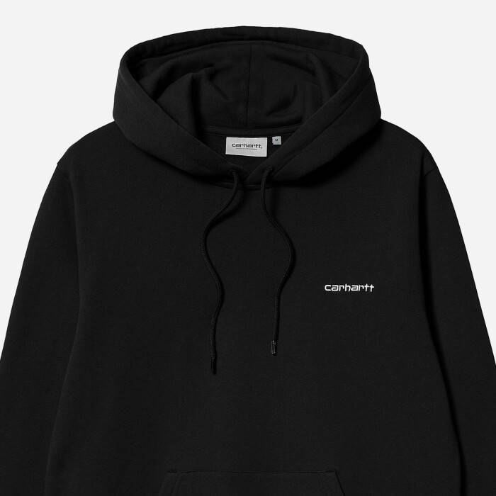 Pánská mikina Carhartt WIP Hooded Script Embroidery Sweatshirt I031243 BLACK / WHITE