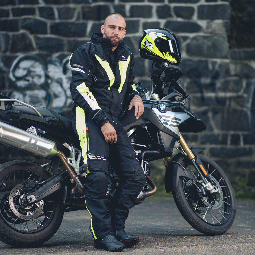 Pánská moto bunda W-TEC Brandon  černá-fluo žlutá  3XL