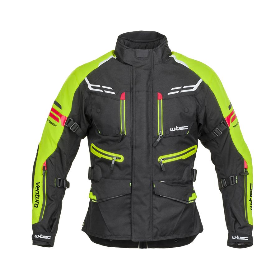 Pánská moto bunda W-TEC Ventura  černá-fluo žlutá  XXL