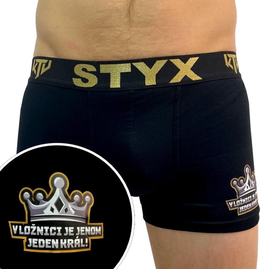Pánské boxerky Styx / KTV sportovní guma černé - černá guma  L