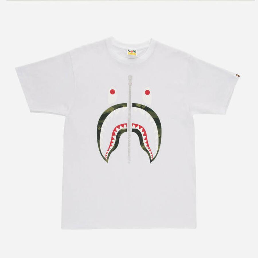 Pánské tričko a Bathing Ape Color Camo Shark Tee 001TEI801016M WHXGR