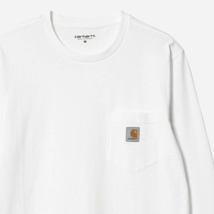 Pánské tričko Carhartt WIP Longsleeve Pocket T košile i030437 WHITE