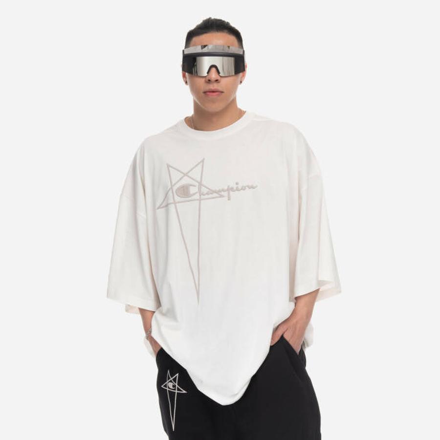 Pánské tričko Rick Owens DRKSHDW X Champion Tommy TEE CM02C9229 CHJEG MILK