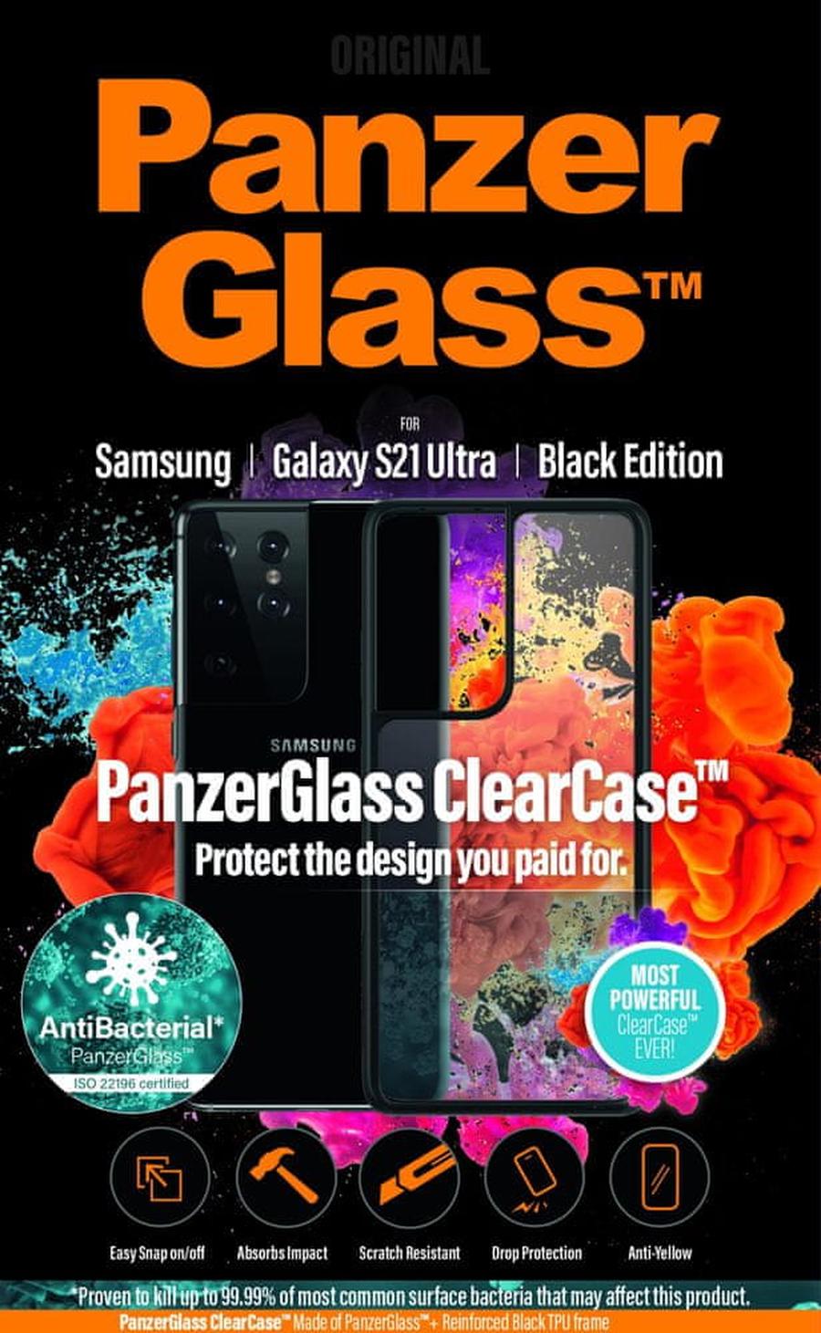 PanzerGlass ClearCase Antibacterial pro Samsung Galaxy S21 Ultra Black Edition 0263