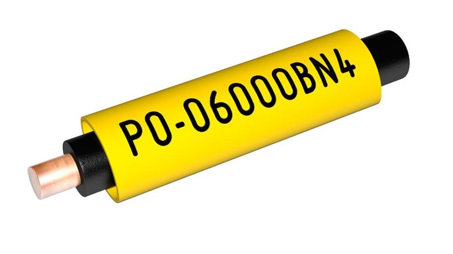 Partex PO-06Q10SN4, žlutá, 3,5m, , popisovací PVC bužírka s tvarovou pamětí, PO oválná