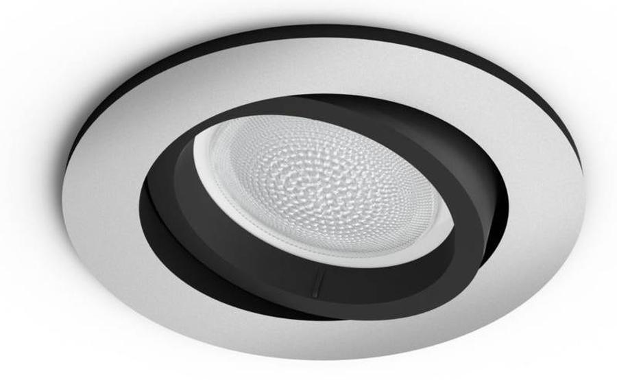 Philips Chytré LED zapuštěné bodové svítidlo Centura GU10 / 5,7 W / bílá a barevná ambiance / stříbrná