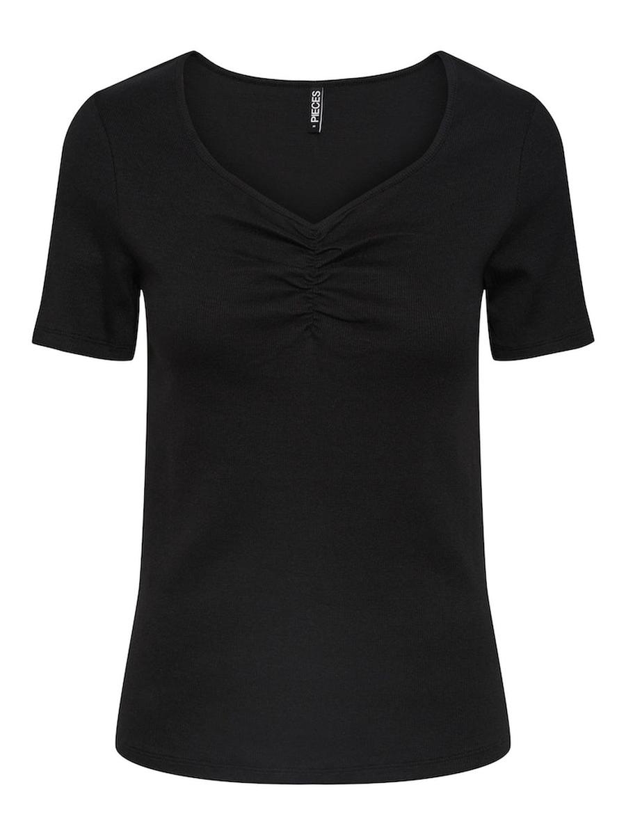 Pieces Dámské triko PCTANIA Slim Fit 17135430 Black L