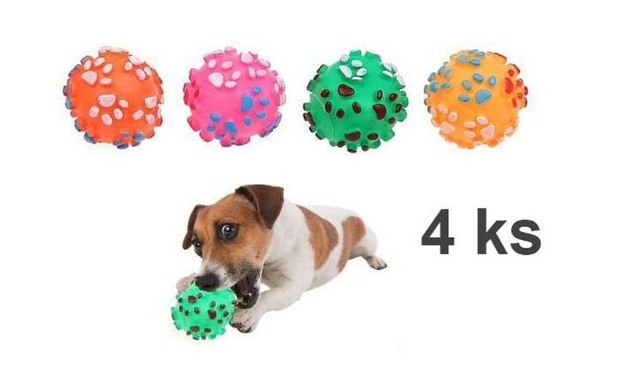Pískací míček pro psy 4 ks