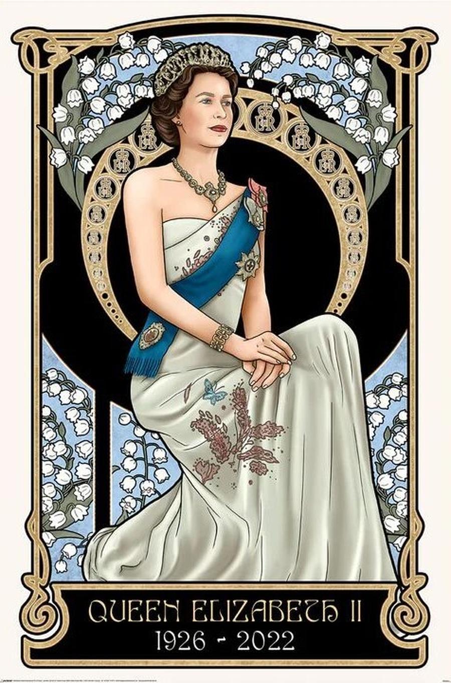 Plakát, Obraz - Art Nouveau - The Queen Elizabeth II,