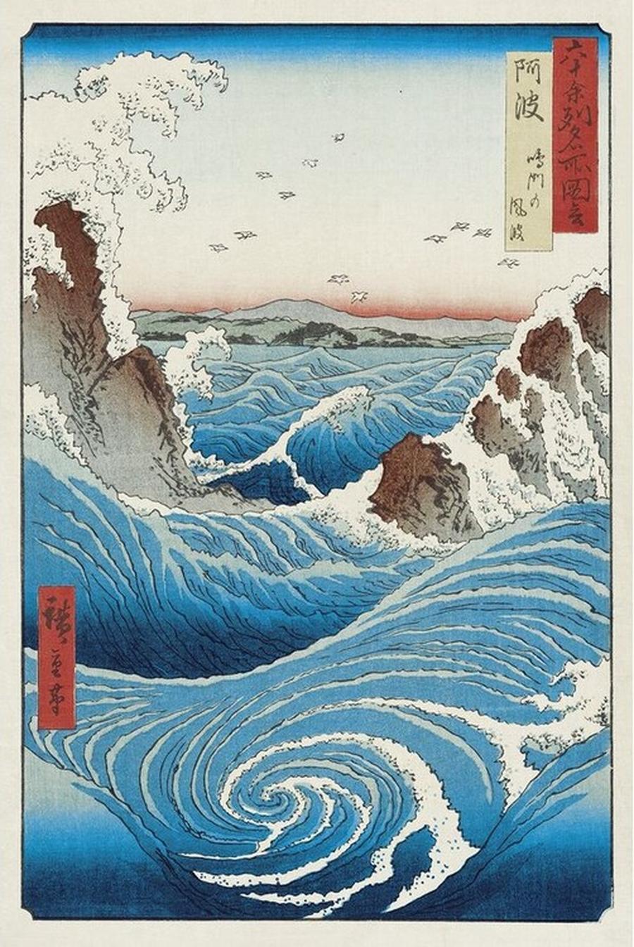 Plakát, Obraz - Hiroshige - Whirlpools,