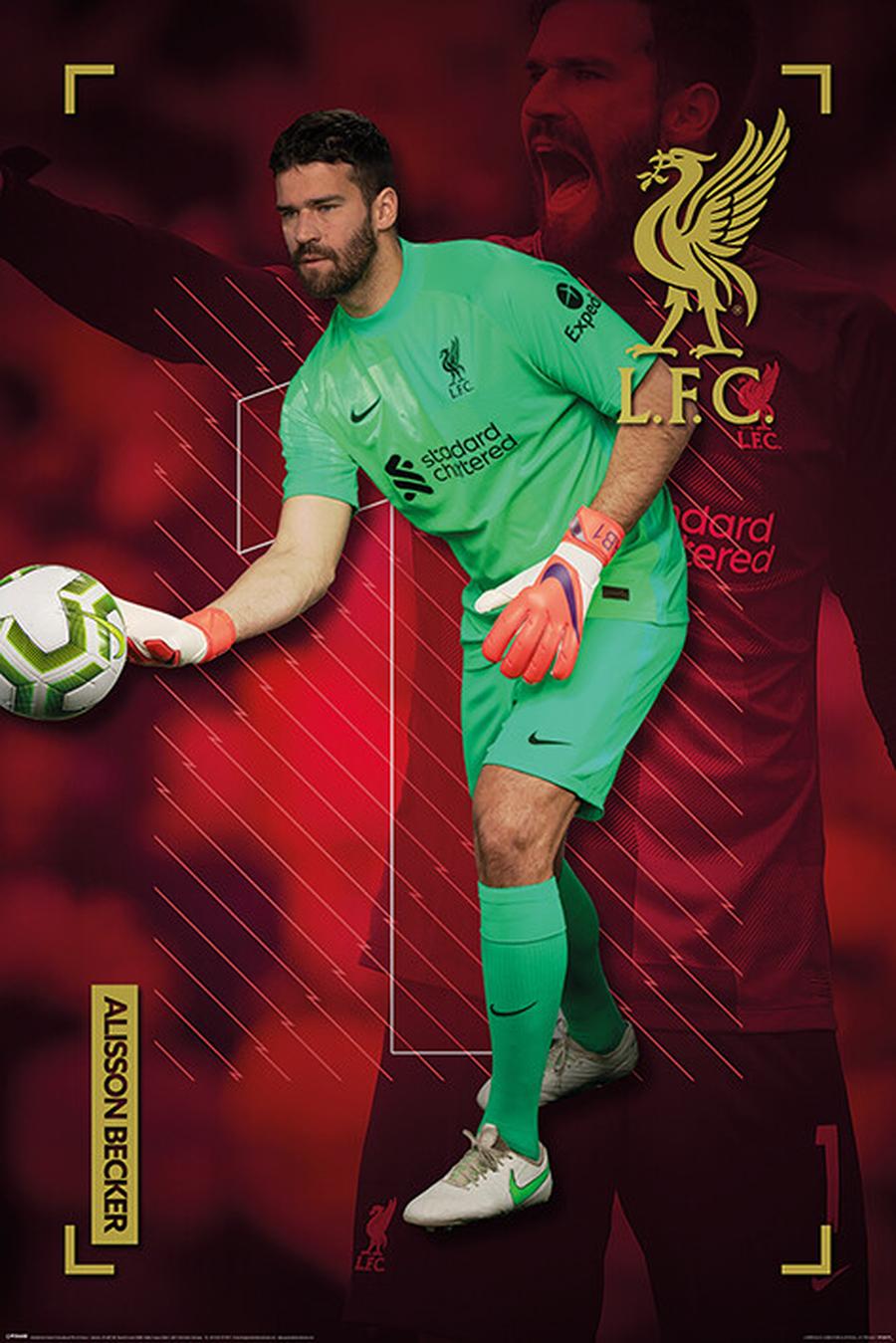 Plakát, Obraz - Liverpool FC - Alisson Becker,