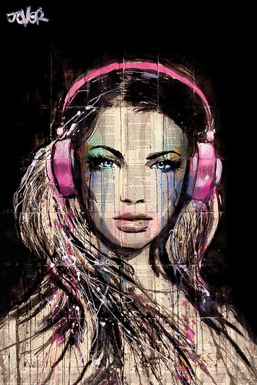 Plakát, Obraz - Loui Jover - DJ Girl,