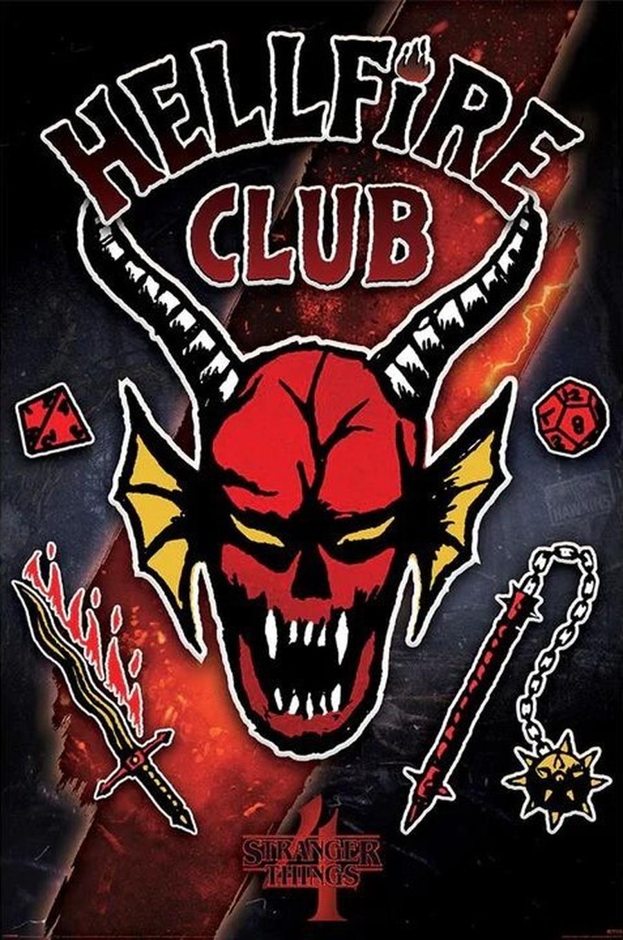 Plakát, Obraz - Stranger Things 4 - Hellfire Club Emblem Rift,