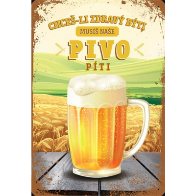 Plechová cedule - Pivo Postershop